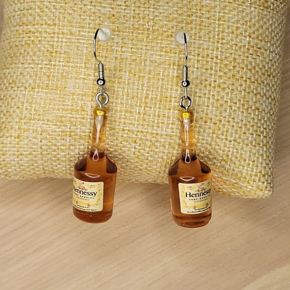 Funny Drinking Themed  Dangling Earrings - Picture 2 of 2